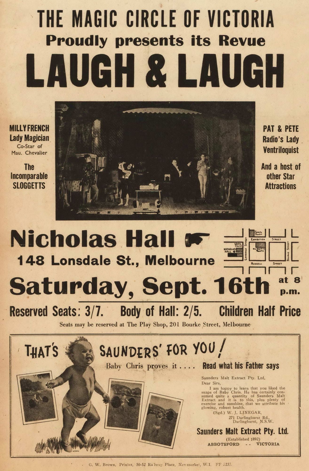 The Magic Circle Of Victoria Proudly Presents Its Revue "Laugh & Laugh"