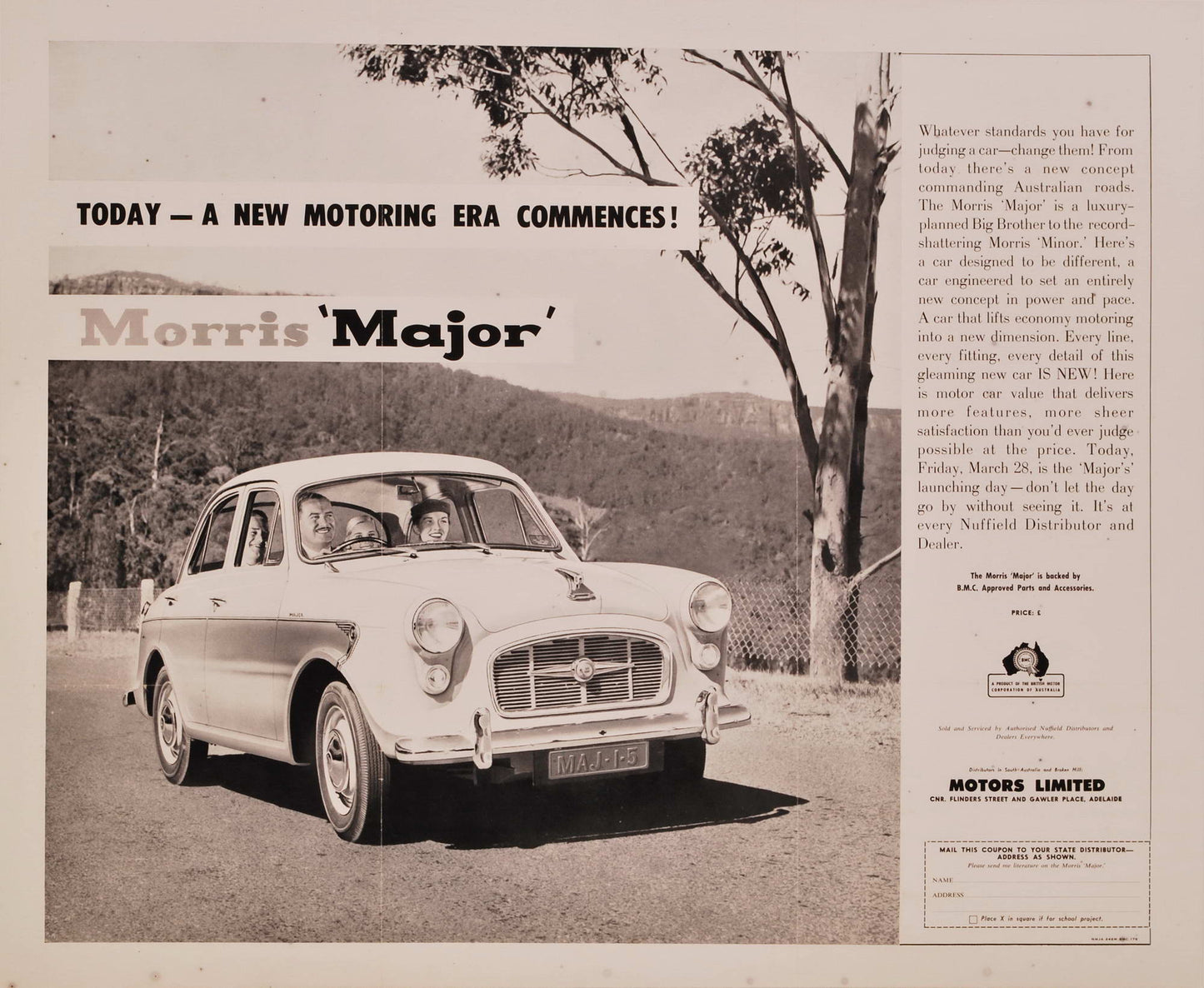 Today A New Motoring Era Commences! Morris Major