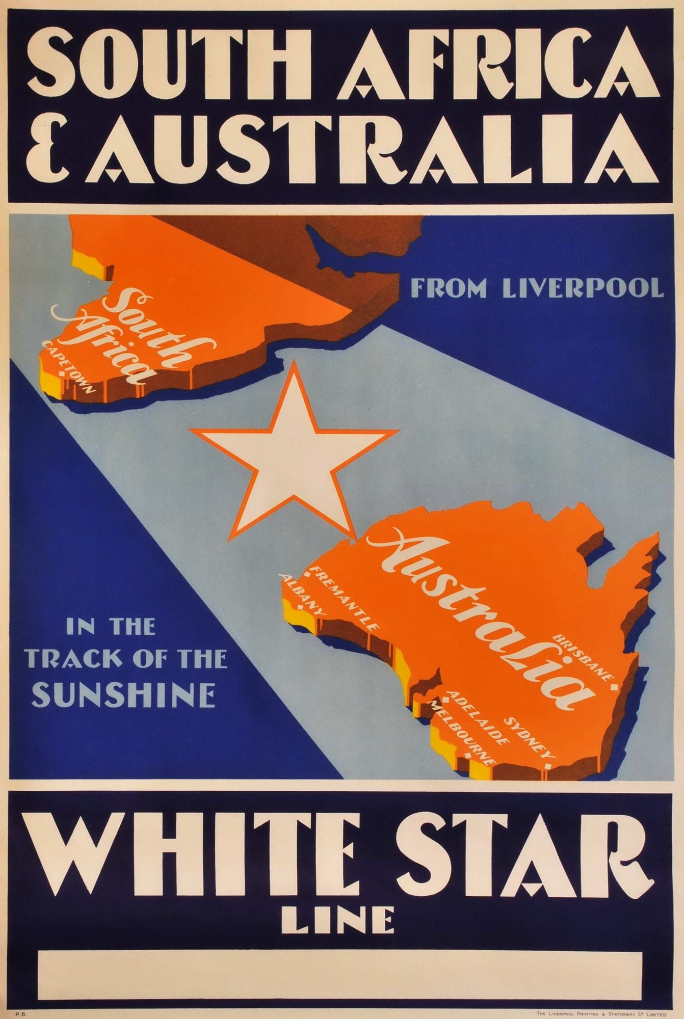 South Africa And Australia. White Star Line