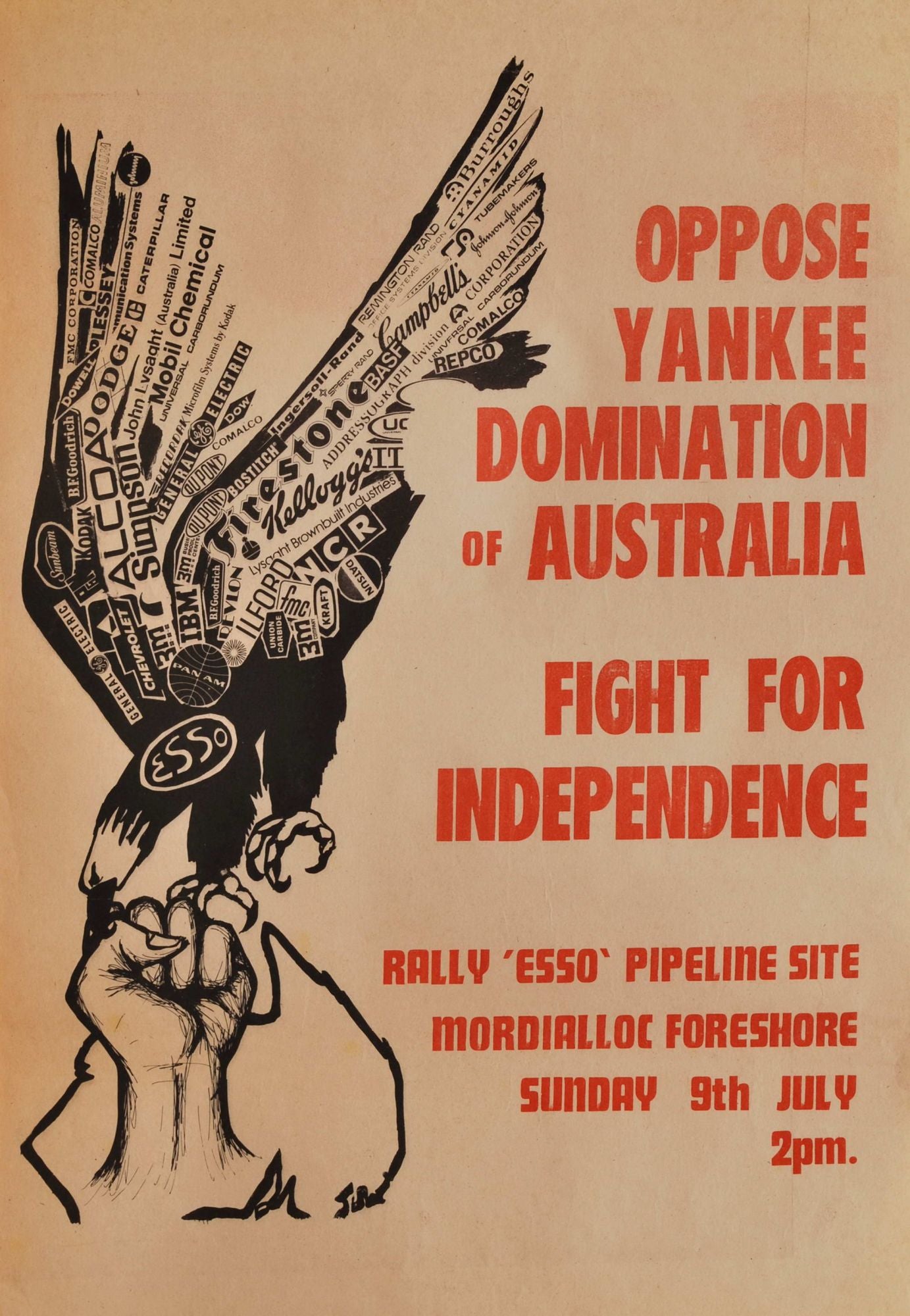 Oppose Yankee Domination Of Australia. Fight For Independence