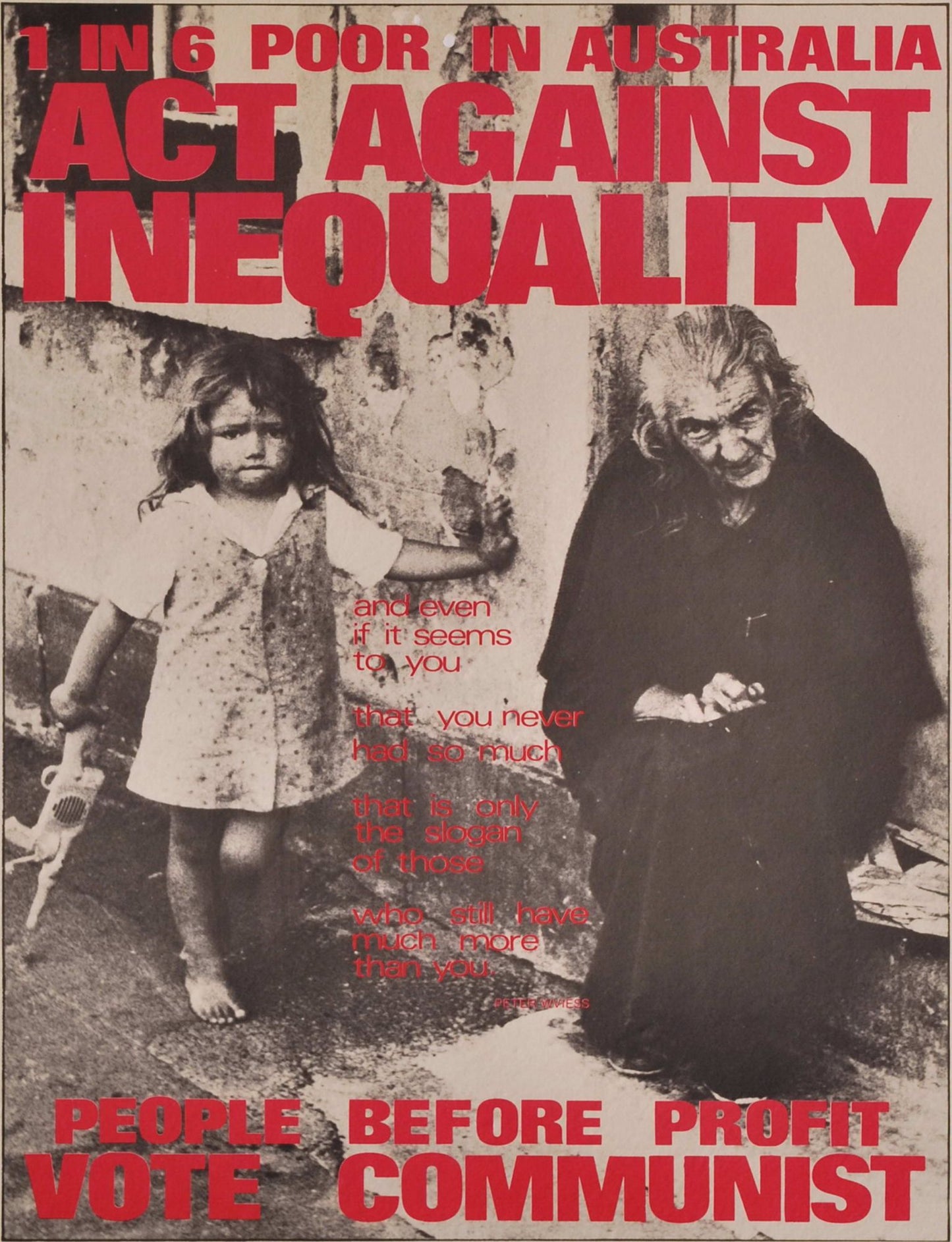 Act Against Inequality. People Before Profit. Vote Communist