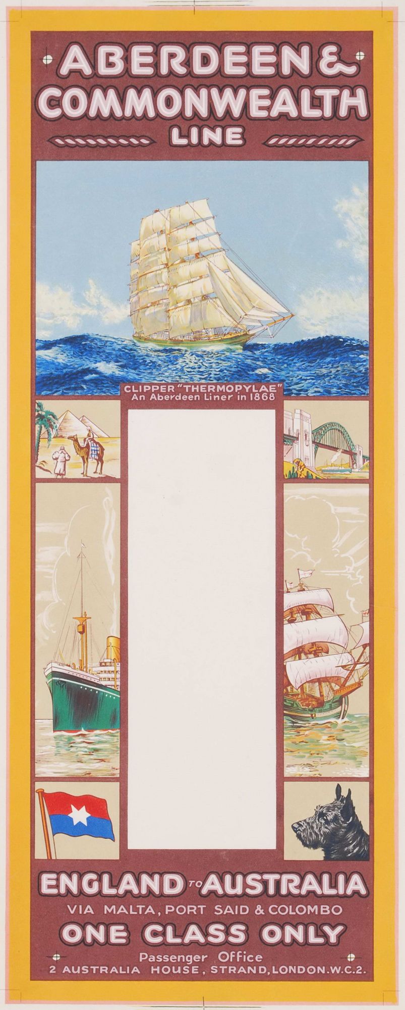 Aberdeen & Commonwealth Line. England To Australia