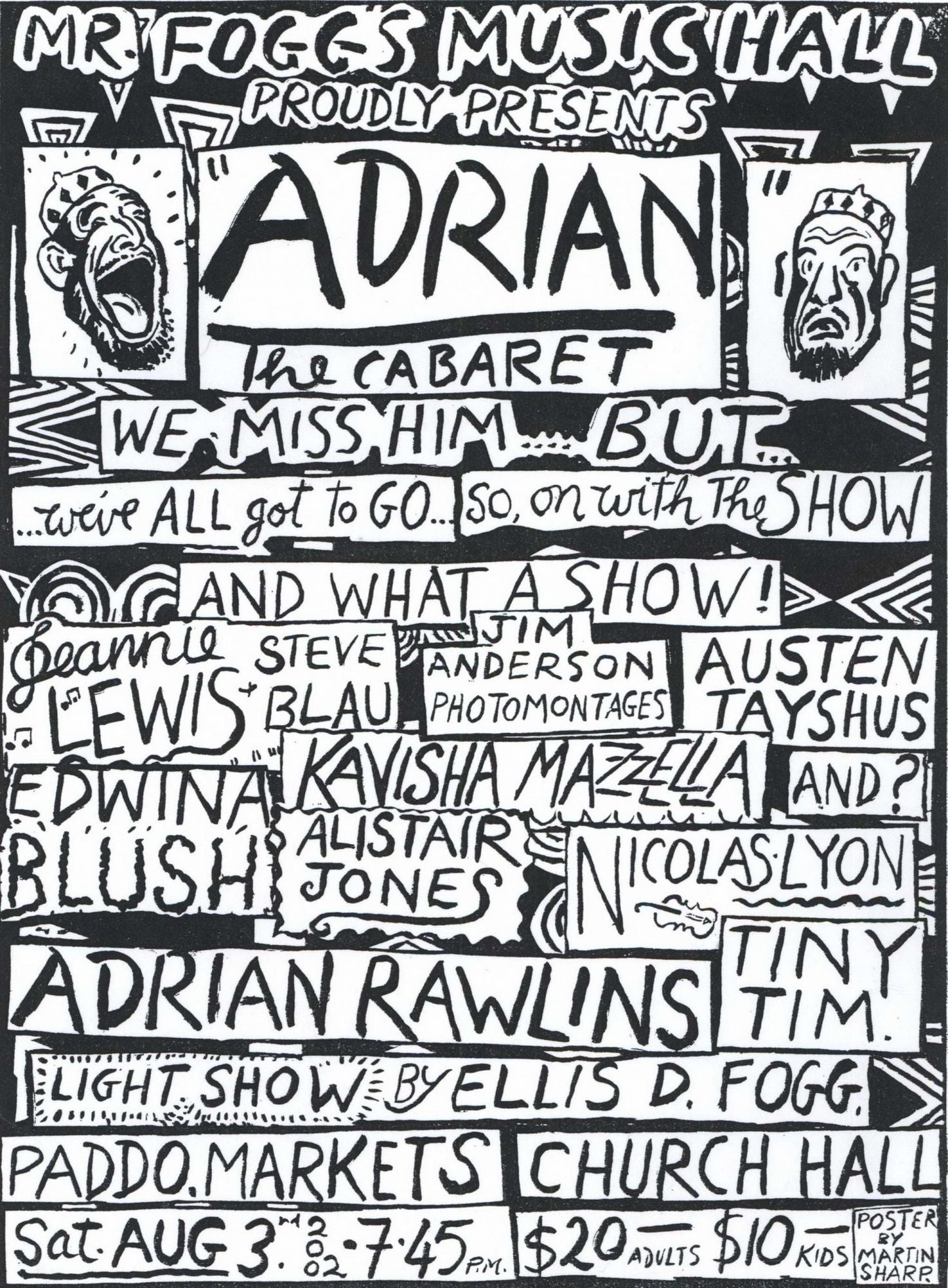 Mr Fogg's Music Hall Proudly Presents "Adrian" The Cabaret