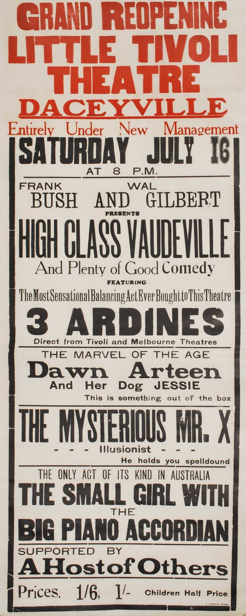 Little Tivoli Theatre, Daceyville. Grand Reopening