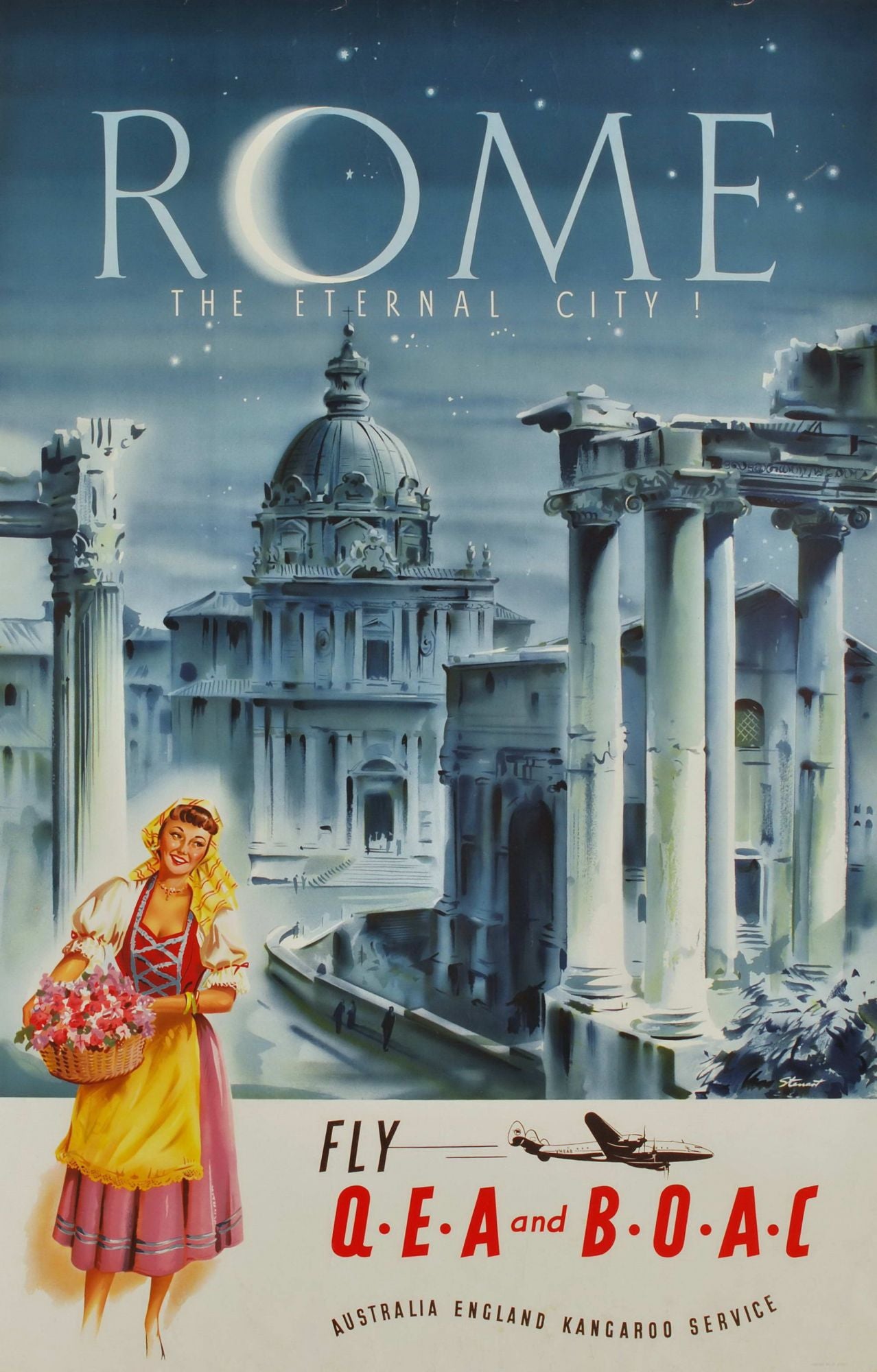 Rome. The Eternal City. Fly QEA And BOAC
