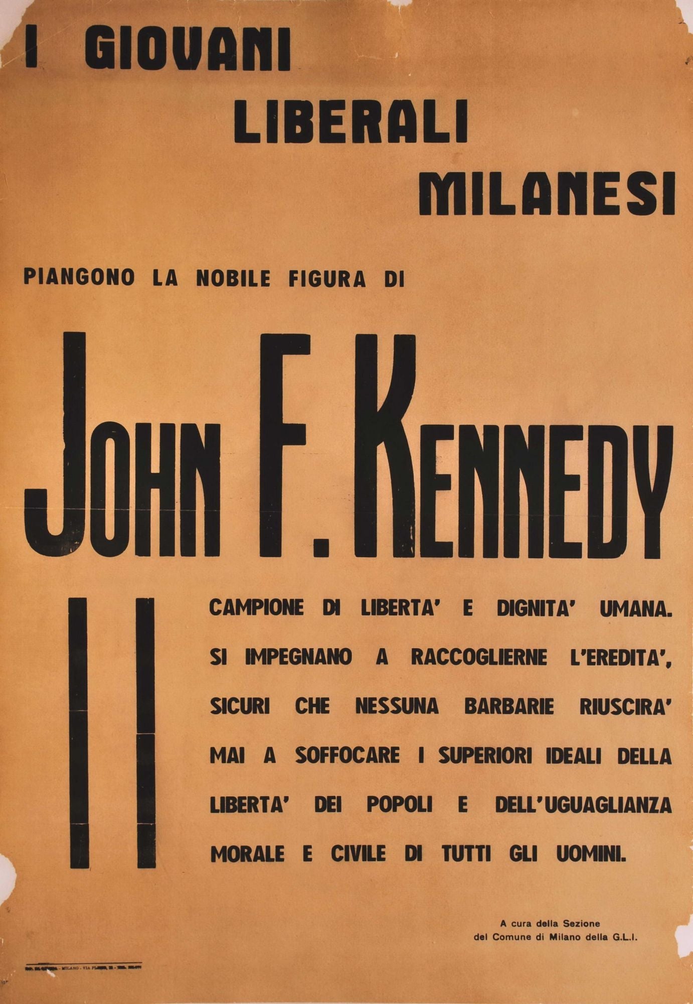 John F. Kennedy (Young Milanese Liberals Mourn...)