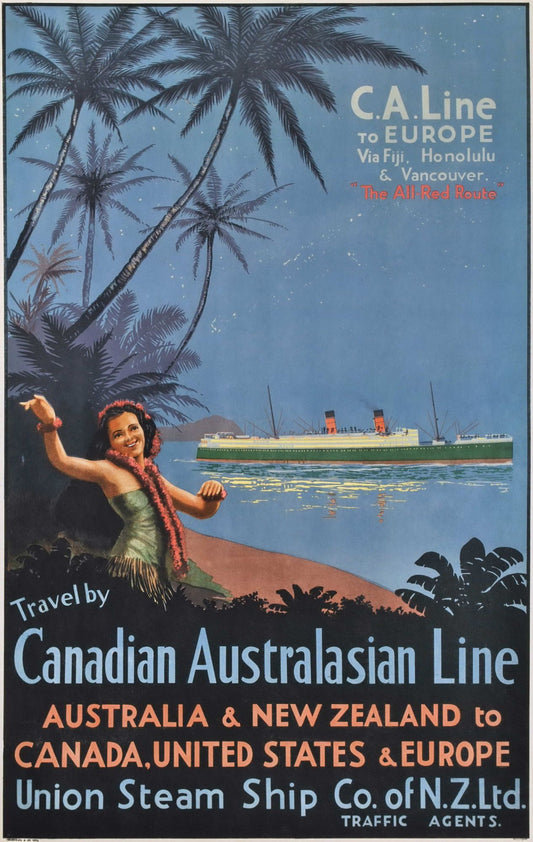 Travel By Canadian Australasian Line. C.A. Line To Europe
