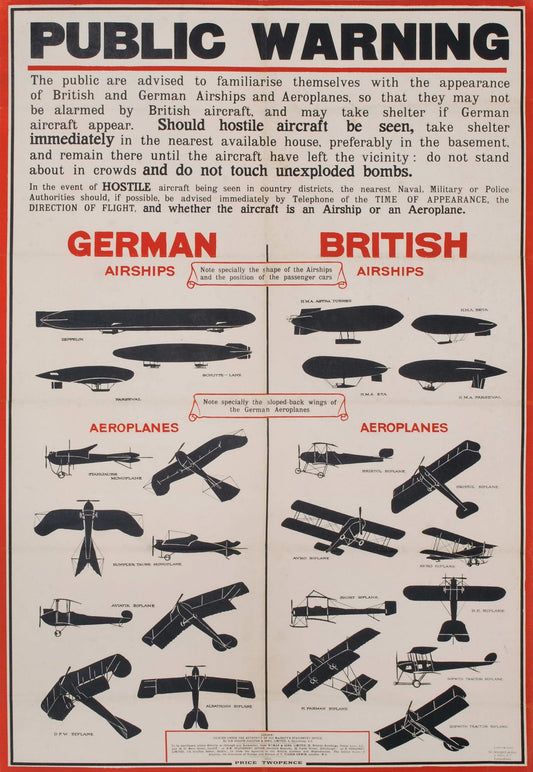 Public Warning [German Vs. British Airships, WWI]