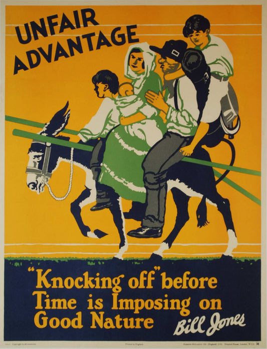 Unfair Advantage. Bill Jones [Says] "Knocking Off Before Time Is Imposing On Good Nature"