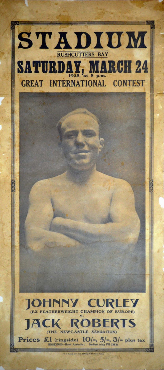 Johnny Curley. Ex Featherweight Champion Of Europe [Versus] Jack Roberts, The Newcastle Sensation