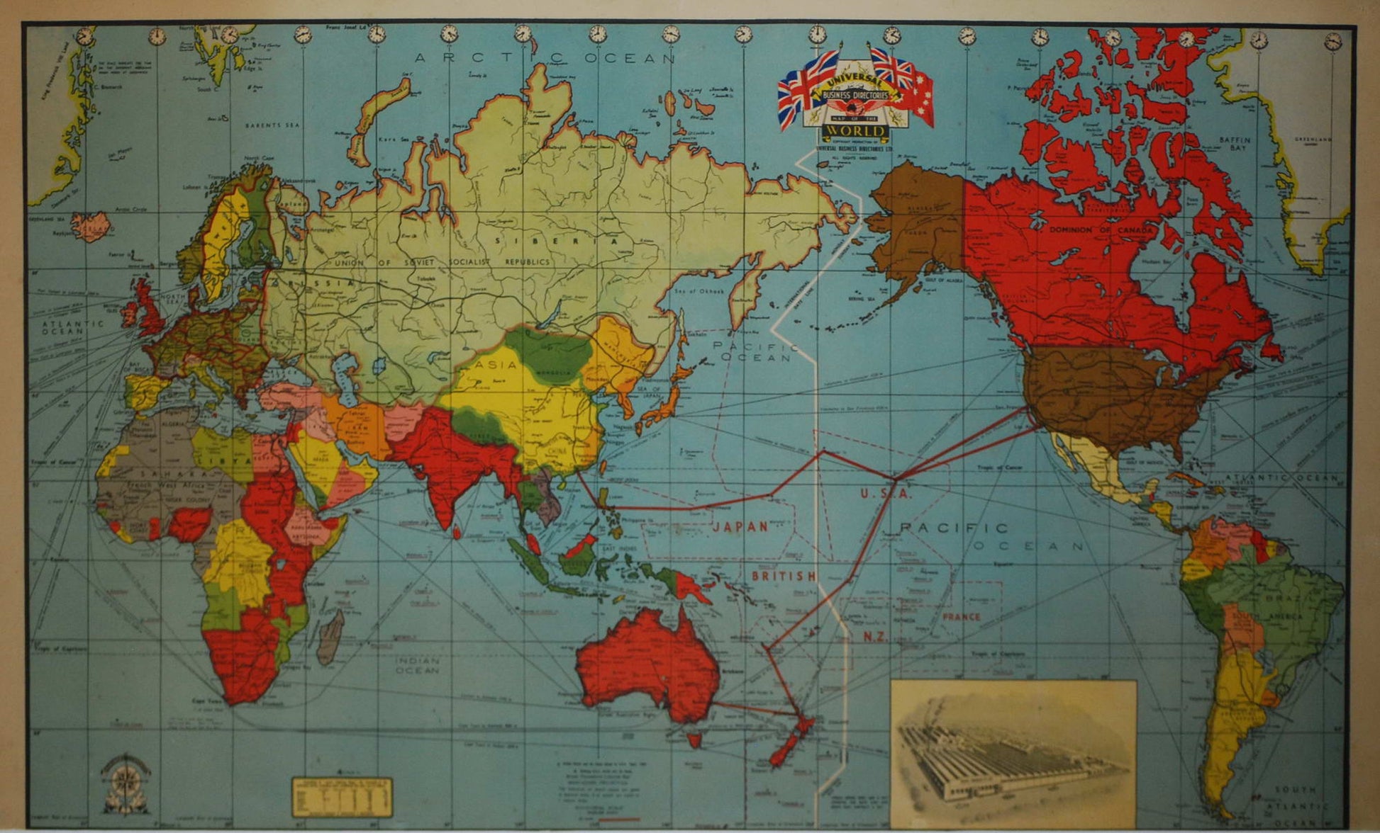 Universal Business Directories Map Of The World