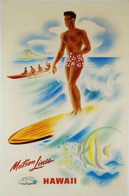 Hawaii. Matson Lines [Surfboard Rider]